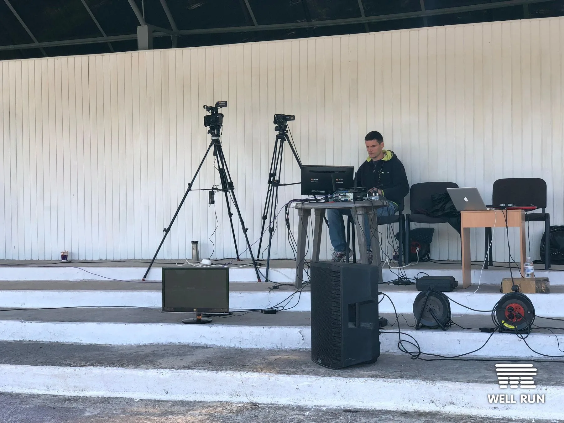 National TV broadcast of American football, — production still 8